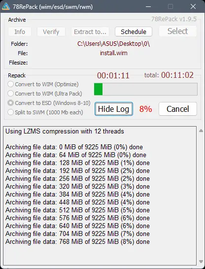 Установка 78RePack 1.9.5 New (WimLib 1.14.1) Portable by conty9 [En]