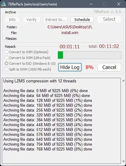 Установка 78RePack 1.9.5 New (WimLib 1.14.3) Portable by conty9 [En]