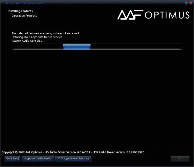Установка AAF DCH Optimus Audio 10.11.2347.9452 Realtek Mod by AlanFinotty [En]