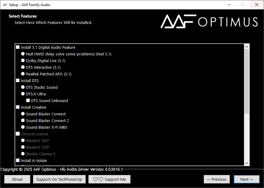 Установка AAF Family DCH Audio Realtek 10.11.9816.1 Mod by AlanFinotty [En]