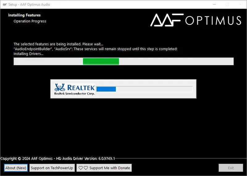 Установка AAF Optimus DCH Audio Driver Realtek 6.0.9749.1 Mod by AlanFinotty [En]