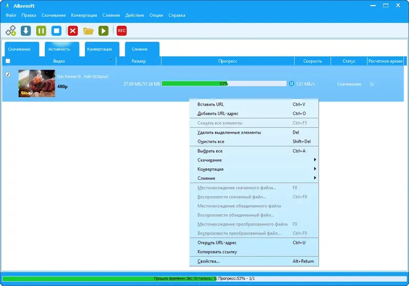 Установка Allavsoft Video Downloader Converter 3.28.1.9278 RePack (& Portable) by elchupacabra (16.06.2025) [Multi Ru]
