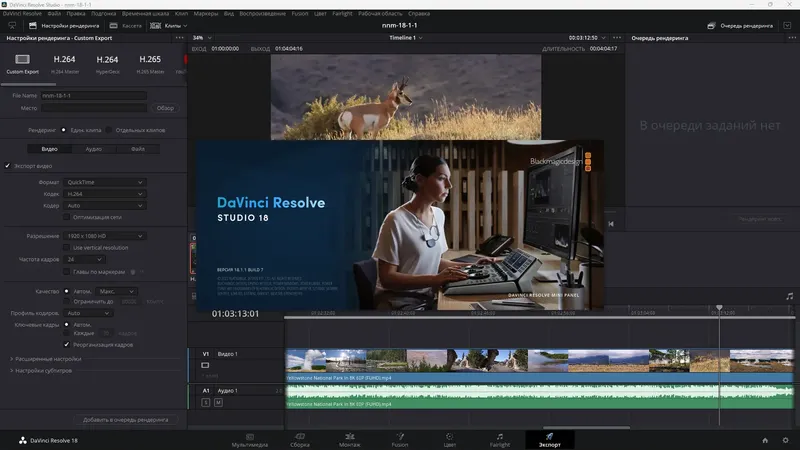 Установка Blackmagic Design DaVinci Resolve Studio 18.1.1 Build 7 [Multi Ru]