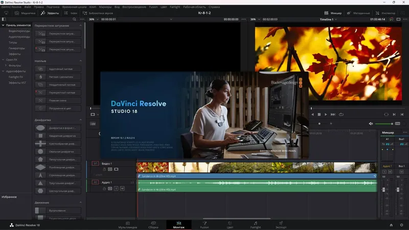 Установка Blackmagic Design DaVinci Resolve Studio 18.1.2 Build 6 RePack by KpoJIuK [Multi Ru]