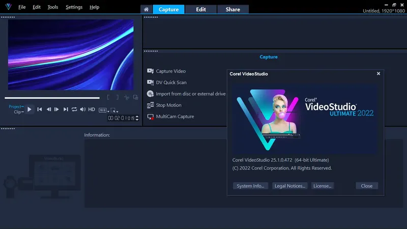 Установка Corel VideoStudio Ultimate 2022 25.1.0.472 [Multi]