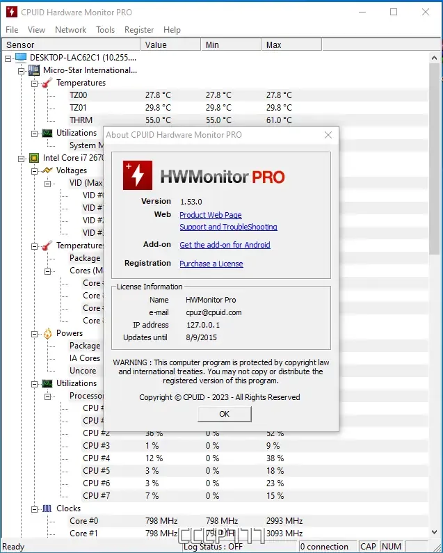 Установка CPUID HWMonitor Pro 1.53 (x64) Portable by zeka.k [En]