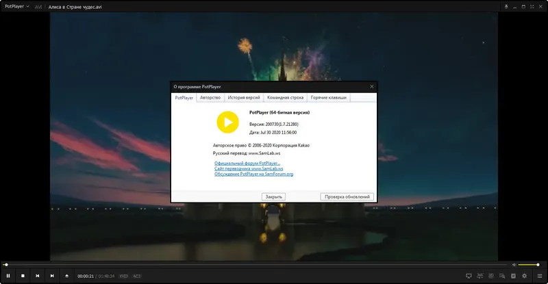 Установка Daum PotPlayer 1.7.21311 Stable + Скины (2020) PC + Portable by Lisbon