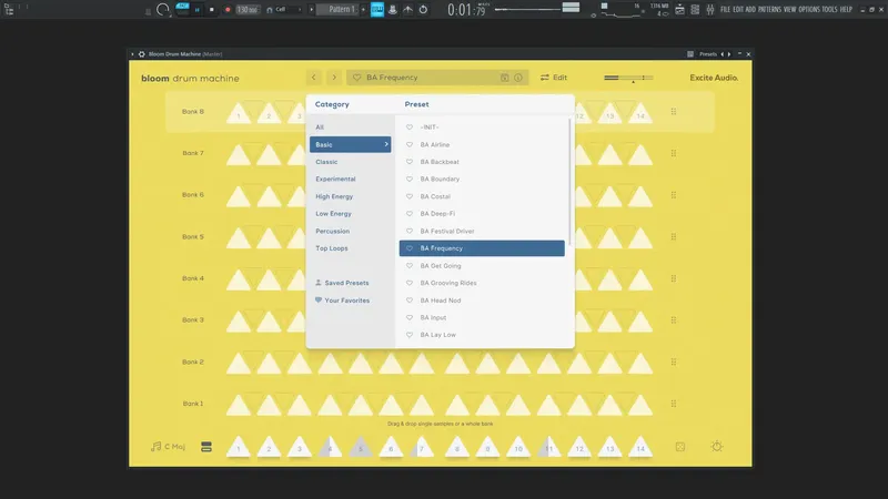 Установка Excite Audio - Bloom Drum Machine 1.0.0 STANTALONE, VSTi, VSTi 3, AAX (x64) [En]