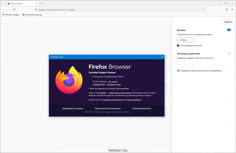 Установка Firefox Browser 91.3.0 ESR Portable by PortableApps [Ru]