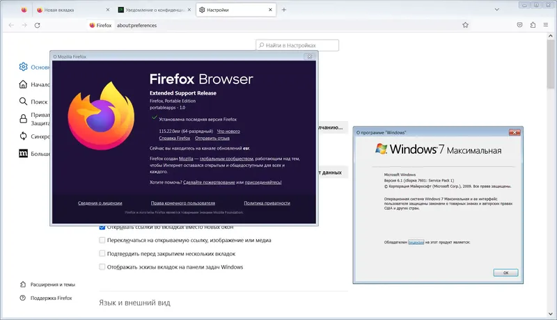 Установка Firefox Browser ESR 115.22.0 Portable by PortableApps [Ru]