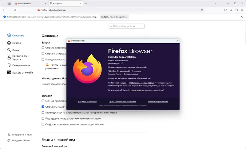 Установка Firefox Browser ESR 128.3.0 Portable by PortableApps [Ru]