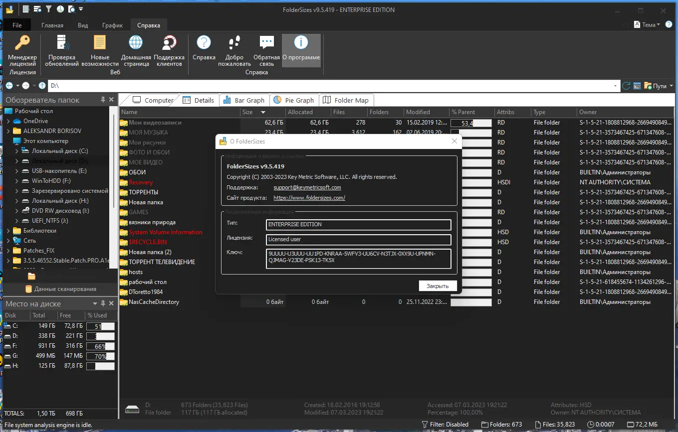 Установка FolderSizes Enterprise 9.5.419 (Repack & Portable) by elchupacabra [Ru En]