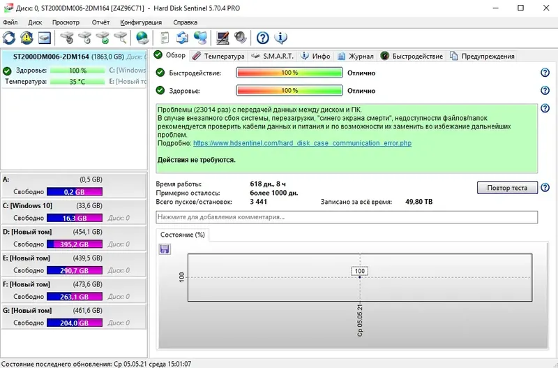 Установка Hard Disk Sentinel Pro 5.70.6 Build 11973 Beta (2021) PC