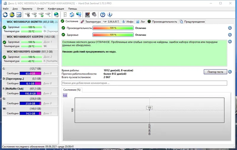 Установка Hard Disk Sentinel Pro 5.70.7 Build 11973 beta (2021) PC RePack & Portable by elchupacabra