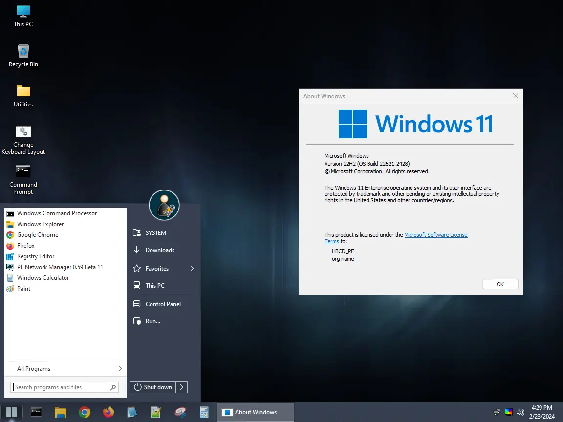 Установка Hiren’s BootCD PE x64 v1.0.6 (22 February 2024) [En]