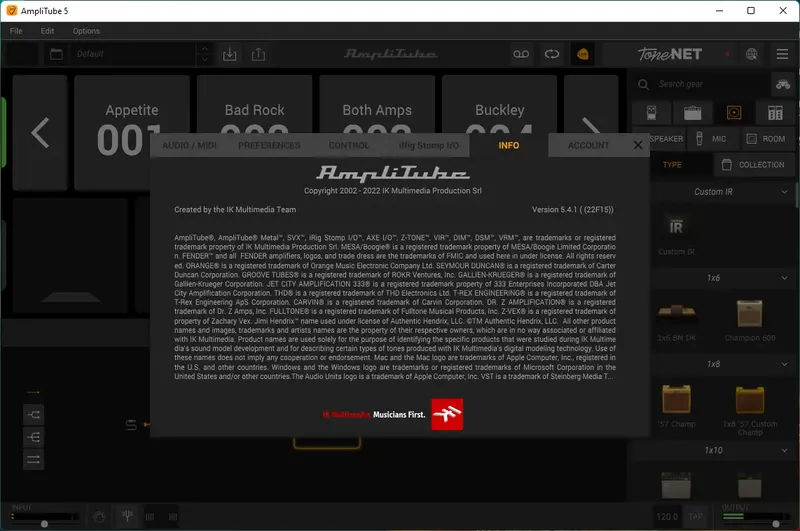 Установка IK Multimedia - AmpliTube 5 Complete 5.4.1 STANDALONE, VST, VST3, AAX (x64) [En]