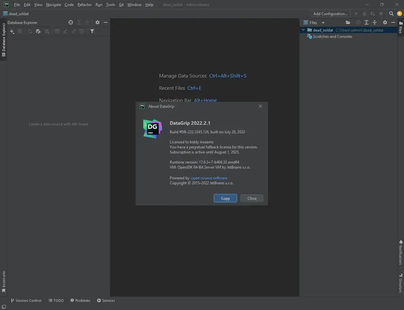 Установка JetBrains DataGrip 2022.2.1 [En]