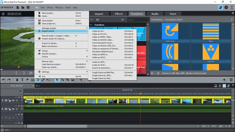 Установка MAGIX Movie Edit Pro 2022 Premium 21.0.2.138 (x64) [Multi]