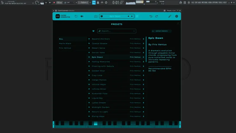 Установка Mario Nieto - Chord Generator 1.0.0 Standalone, VSTi 3 (x64) [En]