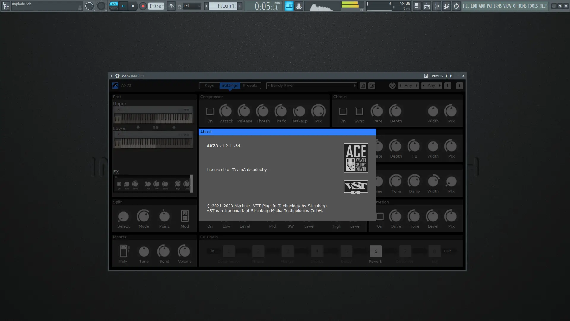 Установка Martinic - AX73 1.2.1 VSTi (x86 x64) RePack by TCD [En]