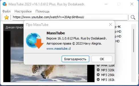 Установка MassTube Plus 16.1.0.612 RePack (& Portable) by Dodakaedr [Ru En]