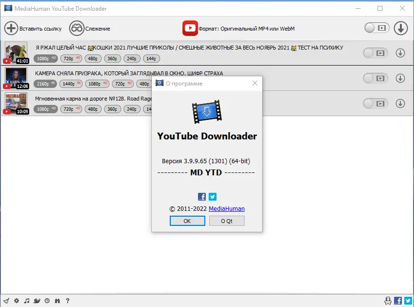 Установка MediaHuman YouTube Downloader 3.9.9.65 (1301) RePack (& Portable) by elchupacabra [Multi Ru]
