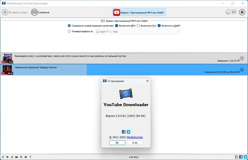 Установка MediaHuman YouTube Downloader 3.9.9.81 (1003) RePack (& Portable) by TryRooM [Multi Ru]