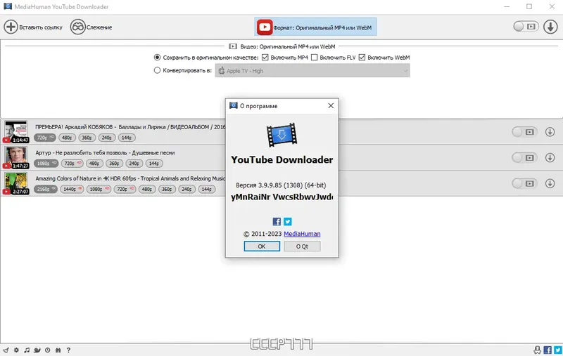 Установка MediaHuman YouTube Downloader 3.9.9.85 (1308) RePack (& Portable) by elchupacabra [Multi Ru]