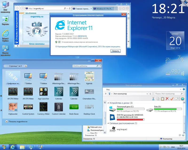 Установка Microsoft® Windows® 8.1 Professional x86-x64 Ru VL by OVGorskiy® 03.2014 2DVD [Ru]