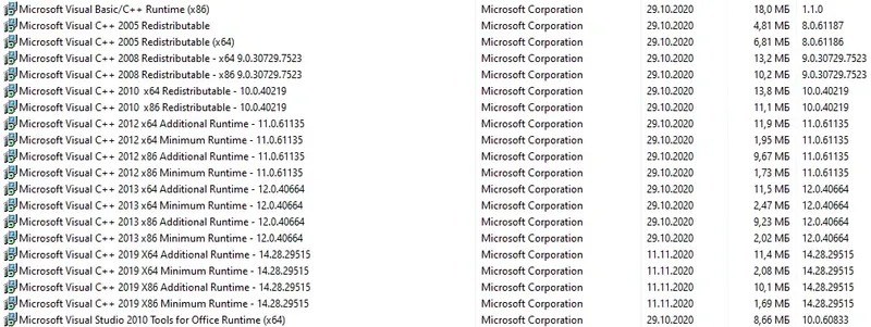 Установка Microsoft Visual C++ 14.28.29515 Runtimes AIO (x86-x64) Repack by @ricktendo64 [Multi Ru]