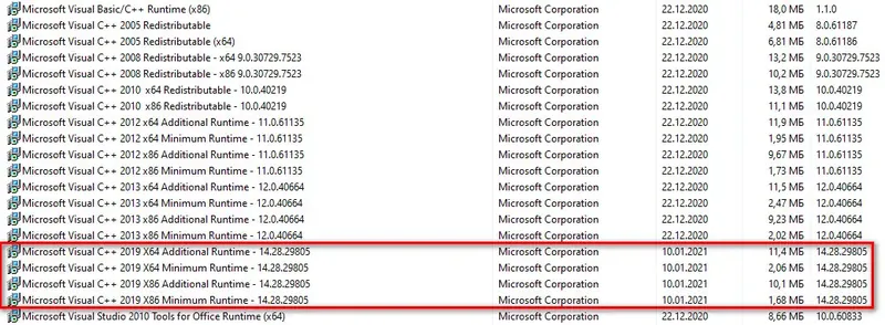 Установка Microsoft Visual C++ Runtimes AIO v0.42.0 (x86-x64) Repack by @burfadel, @ricktendo64 [Multi Ru]