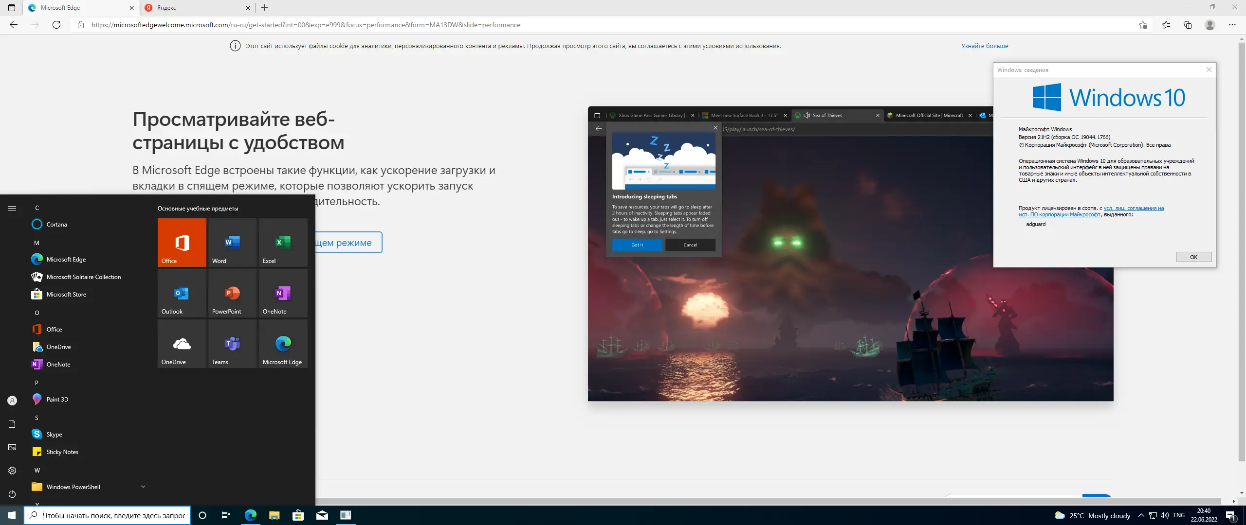 Установка Microsoft Windows 10.0.19044.1766, Version 21H2 (Updated June 2022) - Оригинальные образы от Microsoft MSDN [Ru]