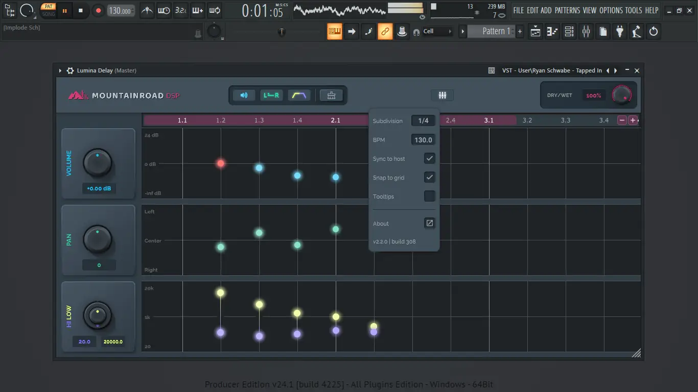 Установка Mountainroad DSP - Lumina Delay 2.2.0.308 VST 3, AAX (x64) RePack by MOCHA [En]