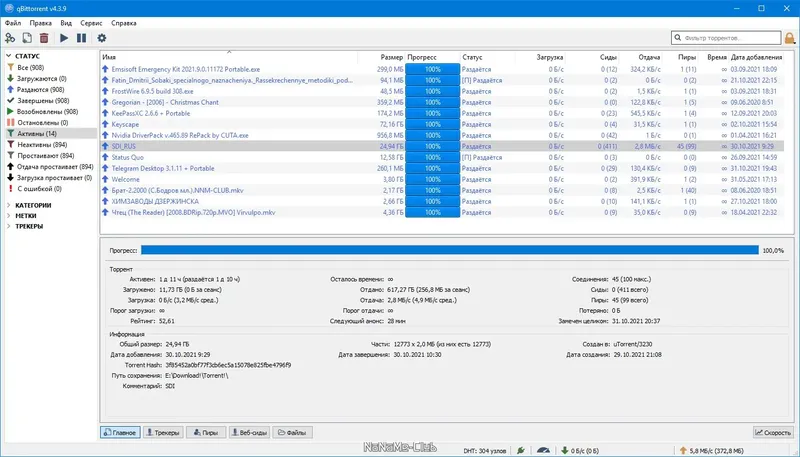 Установка qBittorrent 4.3.9 Portable by PortableApps + Themes [Multi Ru]