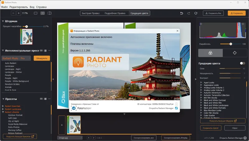 Установка Radiant Photo 1.1.1.266 RePack (& Portable) by elchupacabra [Multi Ru]