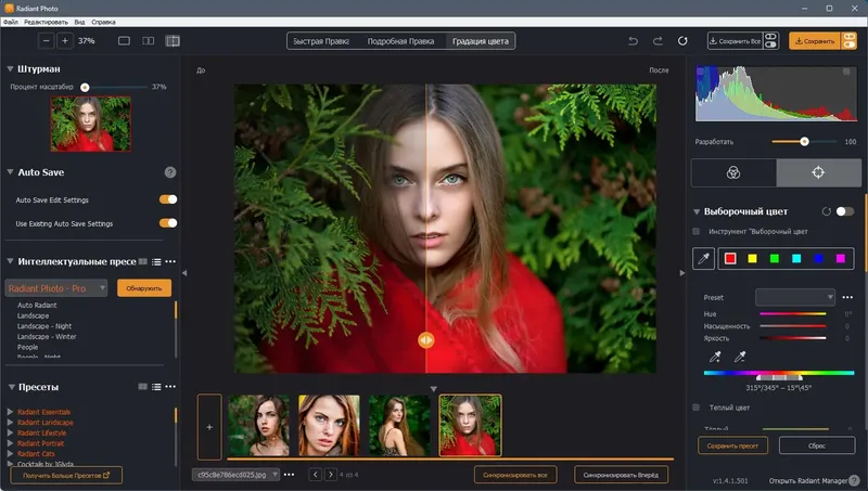 Установка Radiant Photo 1.4.1.501 RePack (& Portable) by elchupacabra [Multi Ru]