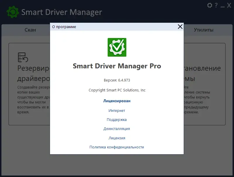 Установка Smart Driver Manager Pro 6.4.973 RePack (& Portable) by TryRooM [Multi Ru]