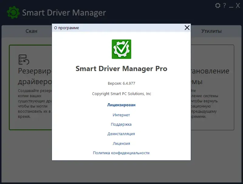 Установка Smart Driver Manager Pro 6.4.977 RePack (& Portable) by TryRooM [Multi Ru]