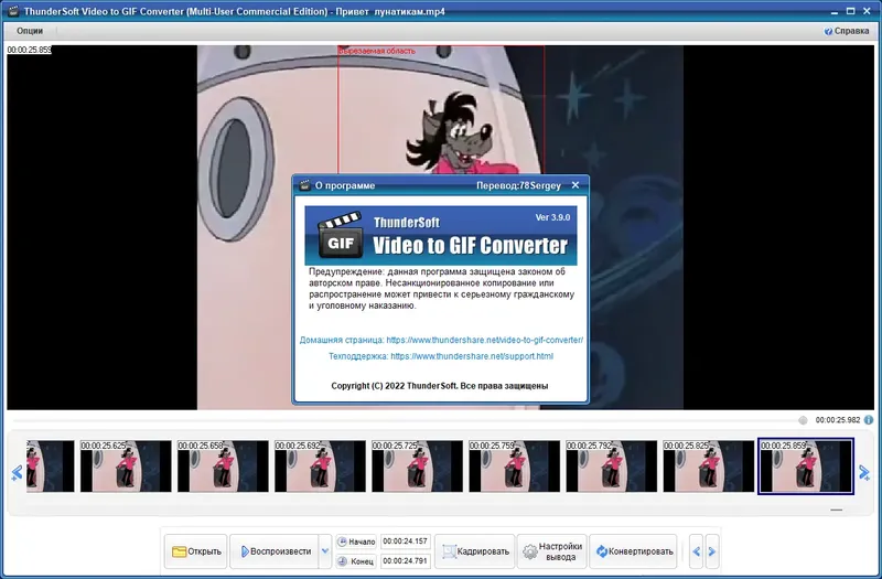 Установка ThunderSoft Video to GIF Converter 3.9.0 (Repack & Portable) by elchupacabra [Ru En]