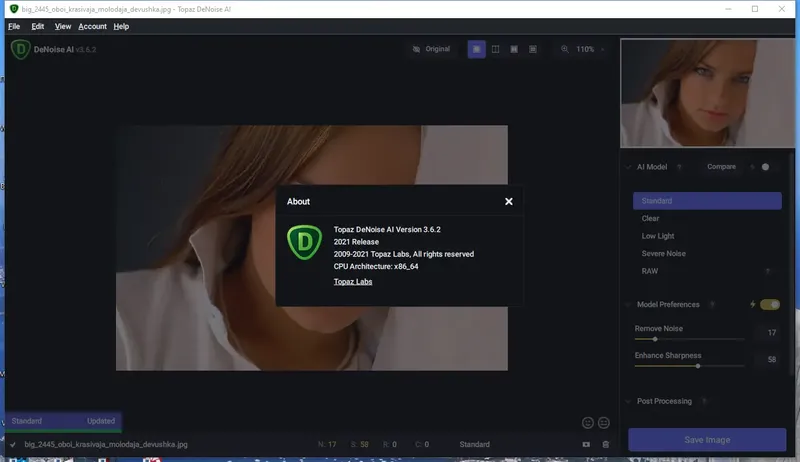 Установка Topaz DeNoise AI 3.6.2 RePack (& Portable) by elchupacabra [En]