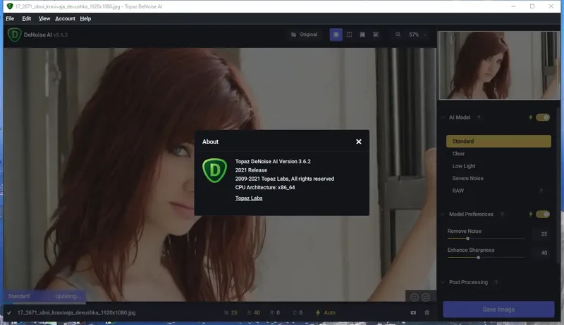Установка Topaz DeNoise AI 3.6.2 RePack (& Portable) by TryRooM [En]