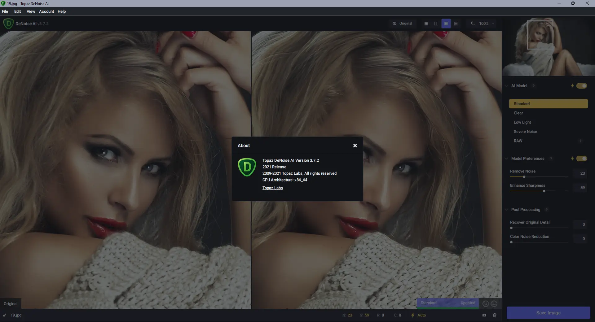 Установка Topaz DeNoise AI 3.7.2 RePack (& Portable) by TryRooM [En]