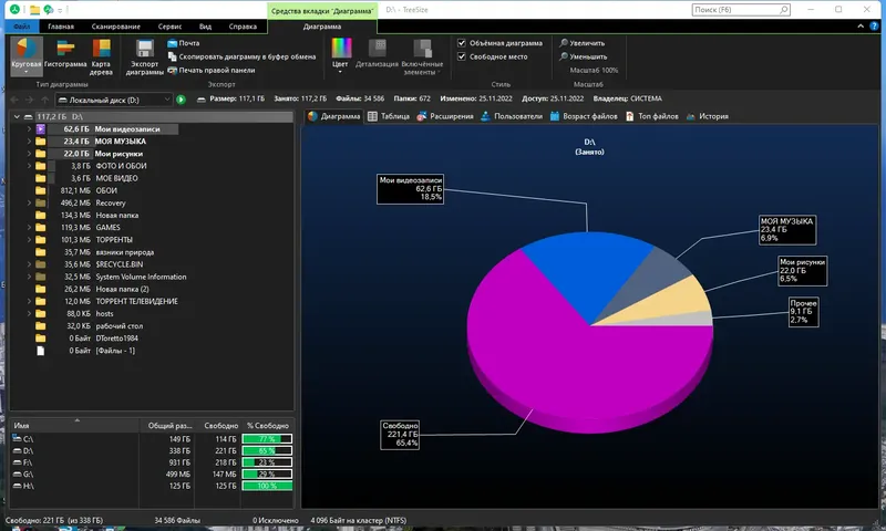 Установка TreeSize Professional 8.5.2.1715 (x64) Portable by FC Portables [Multi Ru]