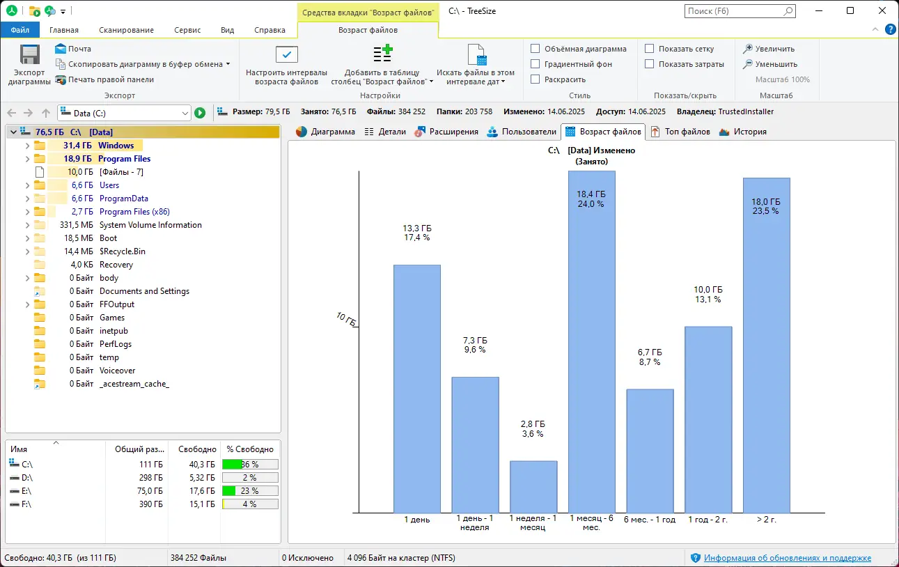 Установка TreeSize Professional 9.5.1.2105 (x64) RePack (& Portable) by elchupacabra [Multi Ru]