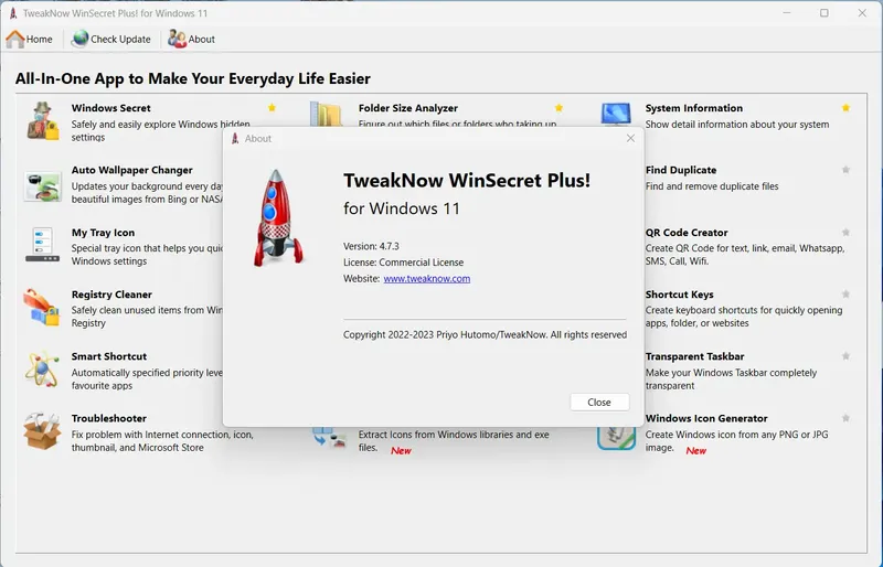Установка TweakNow WinSecret Plus! 4.7.3 RePack (& Portable) by elchupacabra [En]