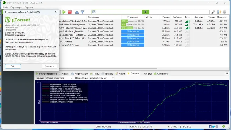 Установка uTorrent Pro 3.6.0 Build 46822 Stable RePack (& Portable) by Dodakaedr [Multi Ru]