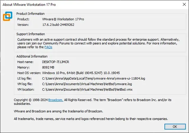 Установка VMware Workstation Pro for Personal Use 17.6.2 Build 24409262 [En]