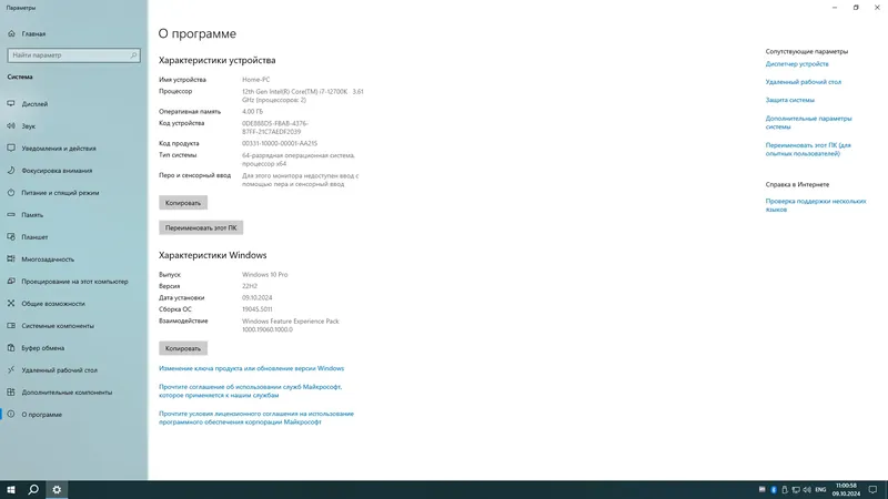 Установка Windows 10 Pro Ent LTSC by OneSmiLe 22H2 build 19045.5011 [Ru]