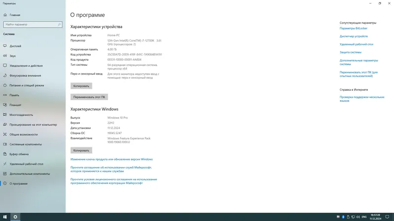 Установка Windows 10 Pro Ent LTSC by OneSmiLe 22H2 build 19045.5247 [Ru]