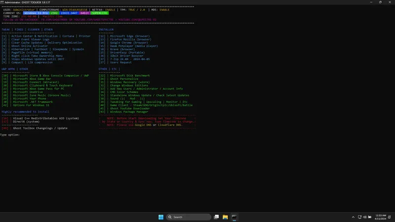 Установка Windows 11 PRO 23H2 22631.3447 Update 8 by Ghost Spectre x64 [En]